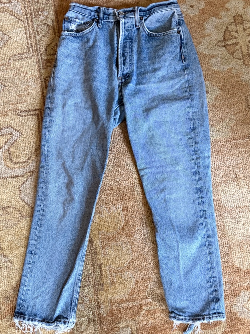 Agolde Light Blue Cropped Ankle Jeans